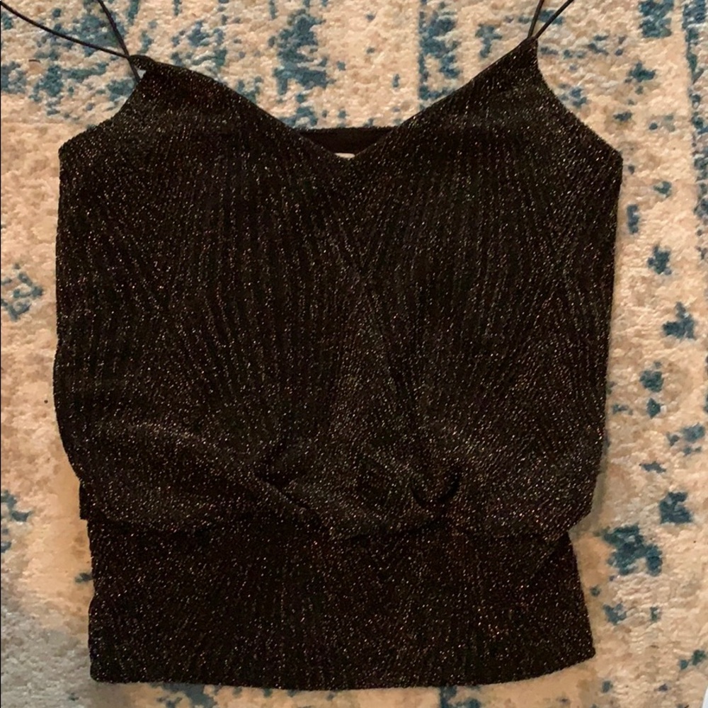 Black glitter crop top